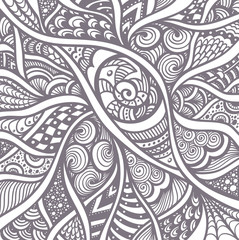 Abstract Background   with Zen-doodle pattern black on white