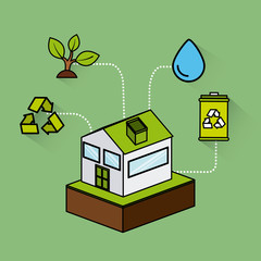 eco friendly set flat icons vector illustration design
