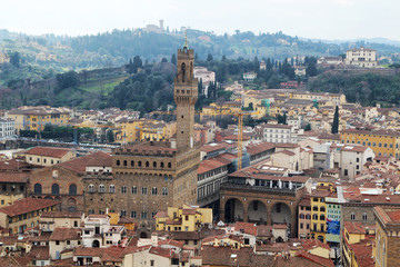 Panorama of Florence opening from Campanile Tower 