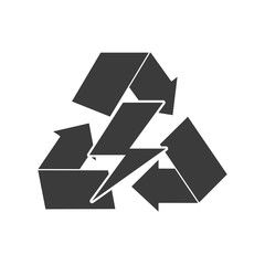 arrows recycle symbol with ecology icon vector illustration design