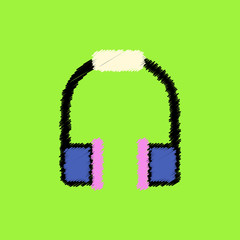flat vector icon design collection music headphones