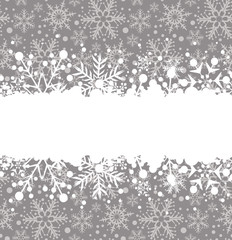 Snowflake pattern. Grey. Template for graphic design