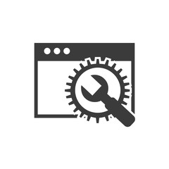 template windows with seo icon vector illustration design