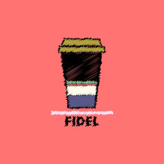 flat vector icon design collection fidel coffee to go