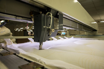 Industrial big embroidery machine on textile