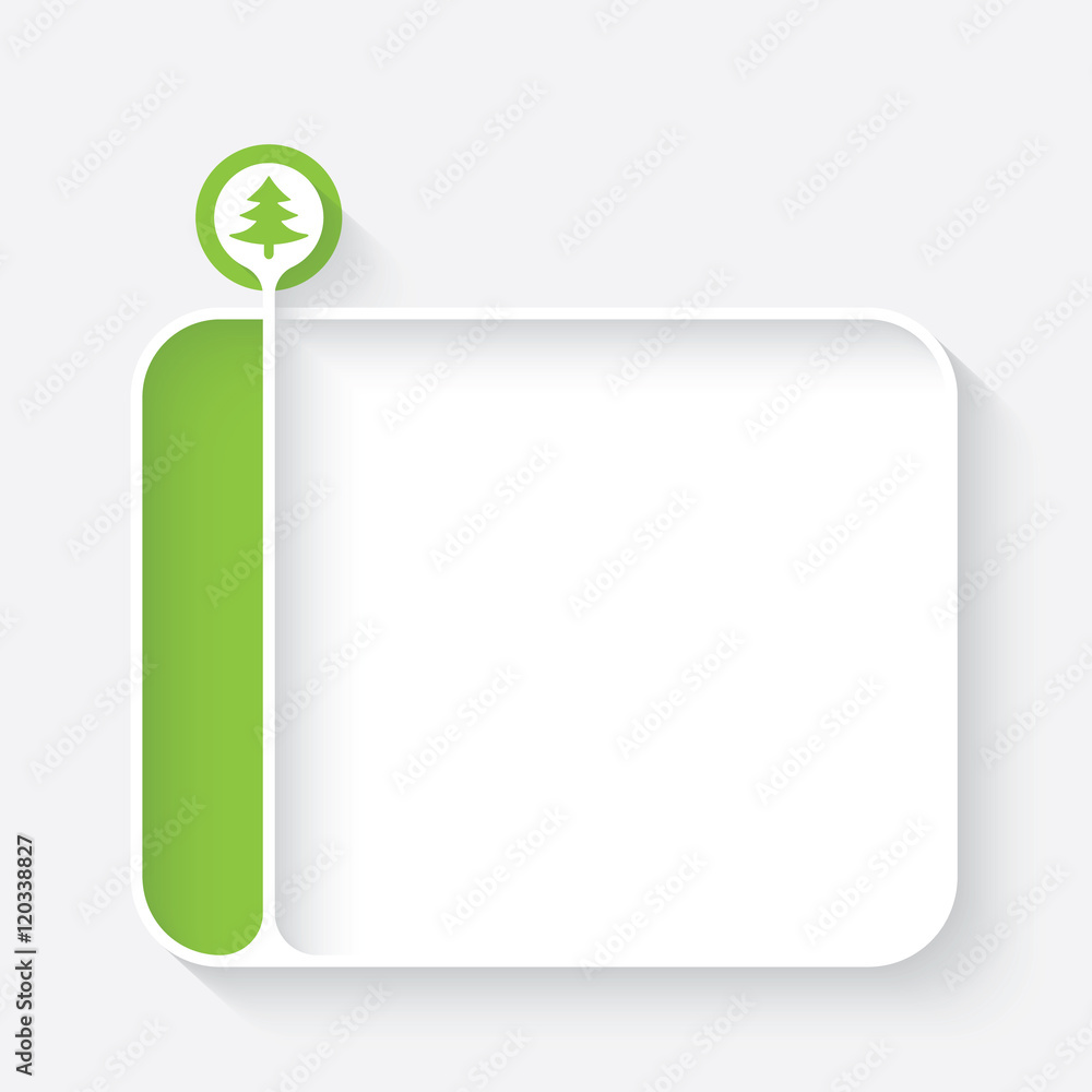Poster white text box for your text and tree symbol