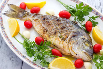 Grilled sea bream