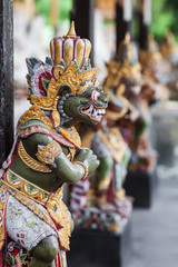 Wooden statuette of the deity in a Balinese temple