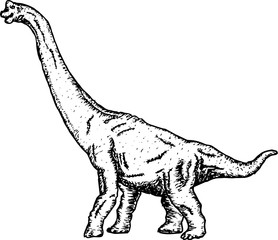 Prehistoric Jurassic Dinosaurs Reptiles Sketch Vector Illustration
