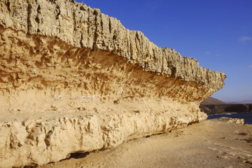 Pathway along basalt rock in Ajuy, Fuerteventura.