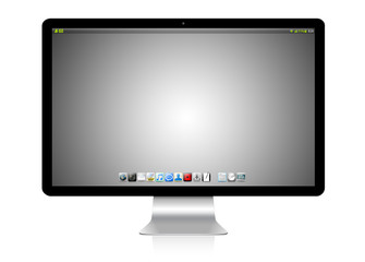 Modern computer on white background 3D rendering