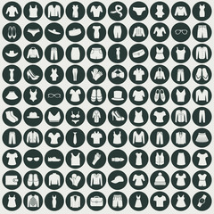 Set of one hundred clothes icons
