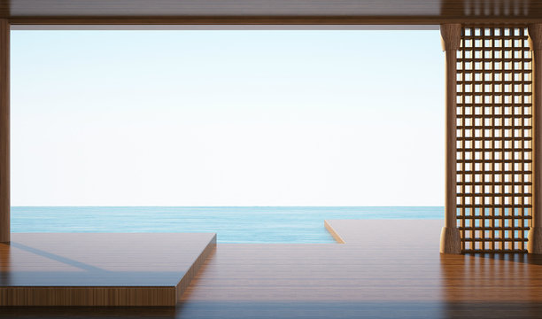 Modern Room Space on seaside creative Concept and Background