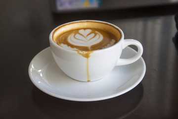 Coffee was eaten on table.