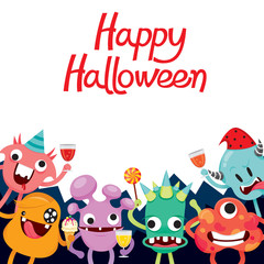Monsters Cartoon Character In Halloween Party, Mystery, Trick or Treat, Culture, October, Decoration, Fantasy, Night Party
