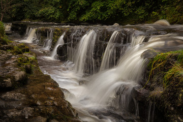 The gully leading to Panwar, or Sgwd y Pannwr waterfall on the Mellte river, near Pontneddfechan in South Wales, UK.