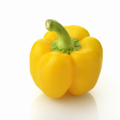  Yellow Bell Pepper on White Background Shot in Studio