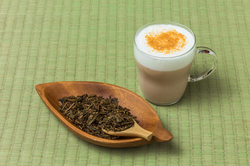 ほうじ茶ラテ　Tool of the powdered green tea