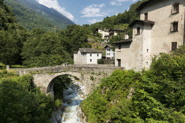 Fototapeta na wymiar Bregaglia (Graubunden, Switzerland): old village