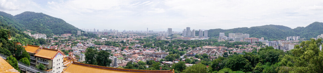 Panorama of Georgetown city on Penang island, Malaysia