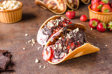 Homemade tacos with ice cream