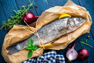 raw seabass fish