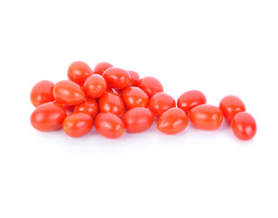 Red cherry tomatoes isolated on white background
