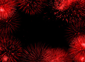 Red fireworks frame
