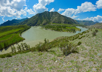 Altai river mountains