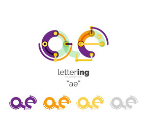 Linear initial letters, logo branding concept