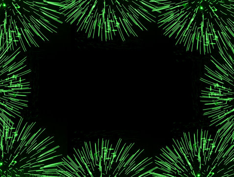 Green Fireworks Frame