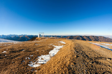 Mountain landscape with a building of astronomical observatory