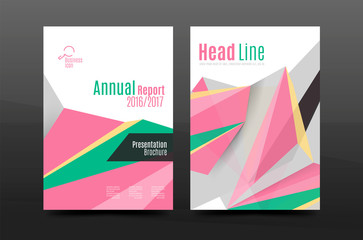 Fototapeta premium 3d triangle shapes. Business annual report cover