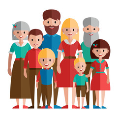 Big happy family,vector illustration.