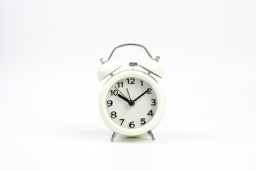 Alarm clock on a white background.