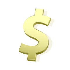 Naklejka premium 3D gold dollar sign vector
