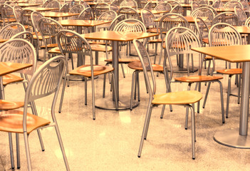 Empty fast food restaurant