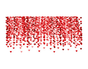 red hearts explosion confetti decoration. love valentine romance concept. vector illustration