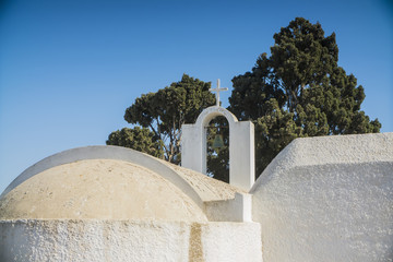 old white Orthodox Church in Greece, Santorini