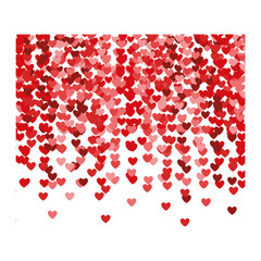 red hearts explosion confetti decoration. love valentine romance concept. vector illustration