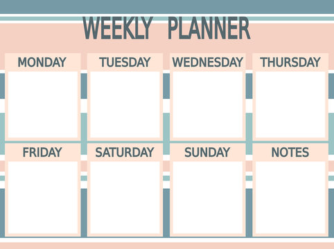 cute blue pink vector printable weekly planner with stripes

 - Powered by Adobe