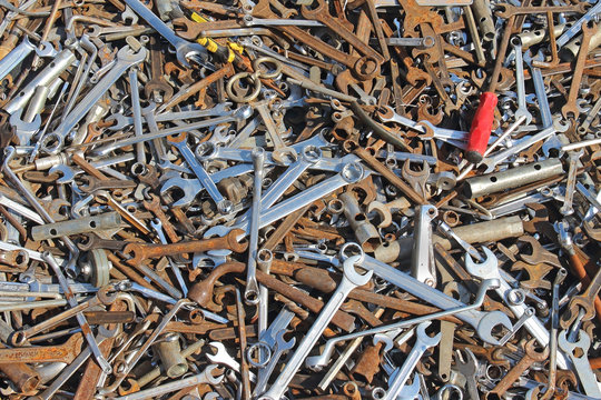 Rusty Wrenches Pile