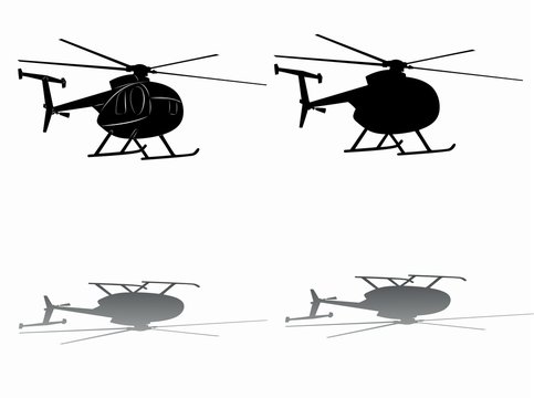 silhouette of helicopter. vector drawing