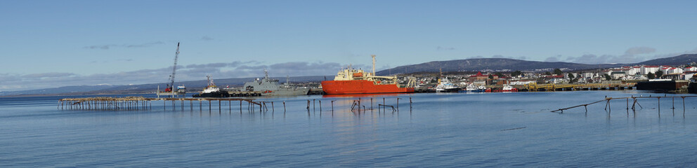 Fototapeta premium Historic waterfront of Punta Arenas running along the Magellan Strait in Patagonia, Chile