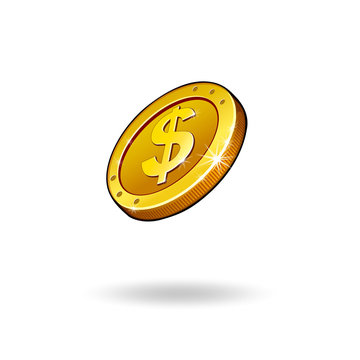coin gold currency on white background vector illustration icons