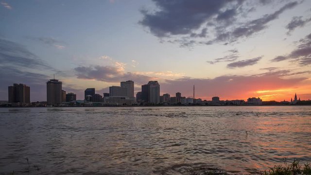 New Orleans, Louisiana, USA skyline on the Mississippi River.