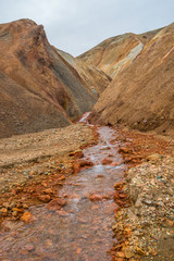 Landmannalaugar colorful  mountains in Iceland, summer time