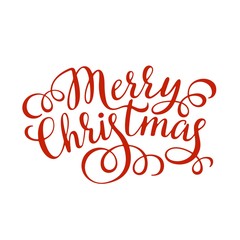 Merry Christmas hand lettering inscription