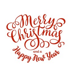 Merry Christmas hand lettering inscription