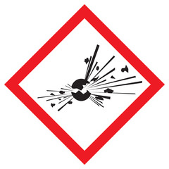 Piktogram GHS01 niestabilne materiały wybuchowe